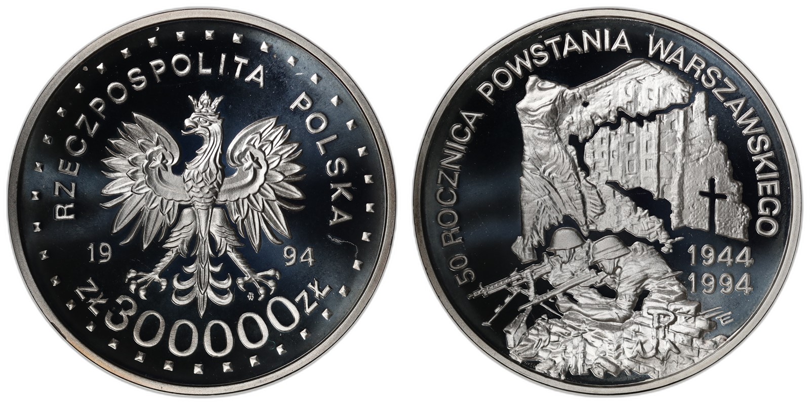 POLAND. Republic. 300000 Zlotych. 1994. Proof.