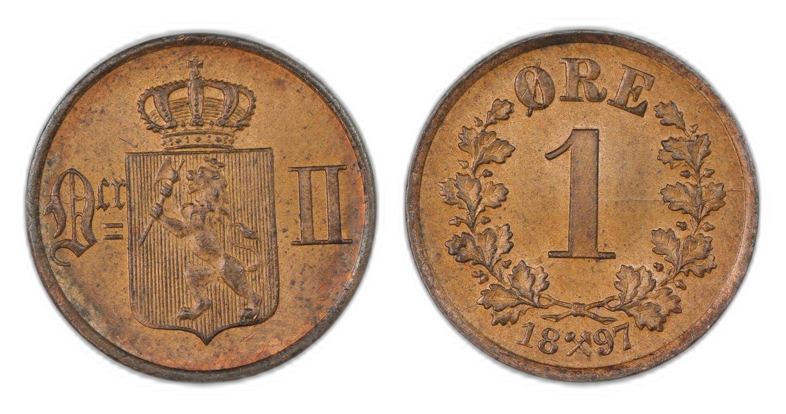 Norway. Oscar II. 1 Øre 1897. Kv 0.