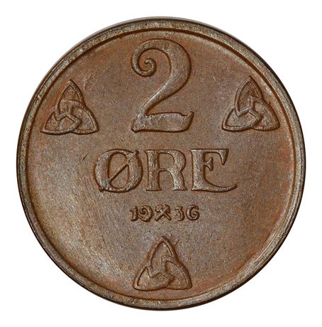 2 Øre 1936 Kv 0