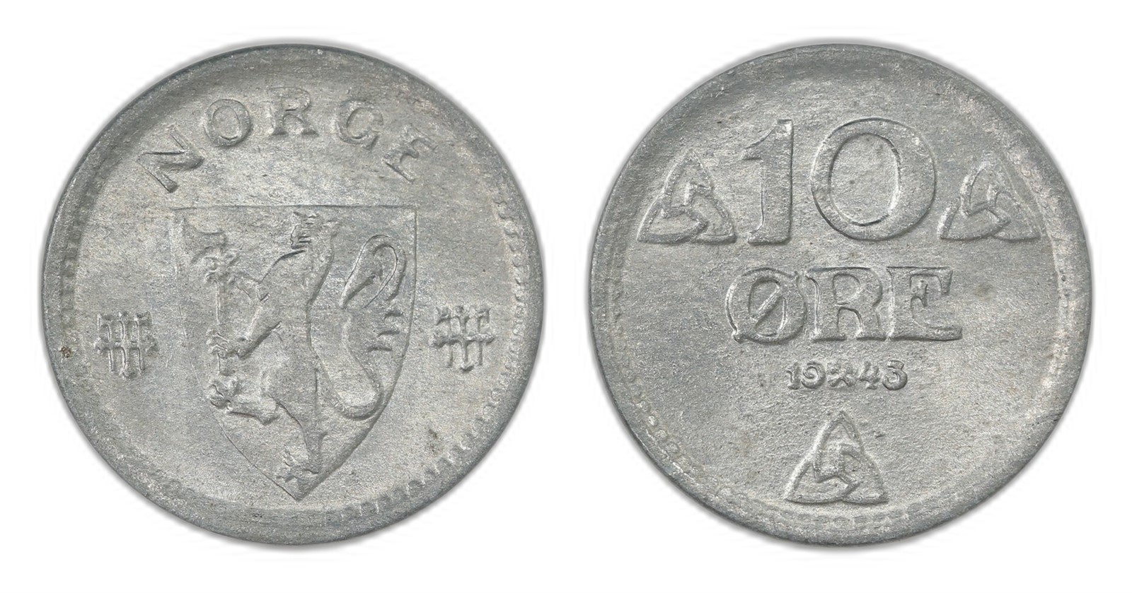 Norway. Occupation. 10 Øre 1943. Kv 0.