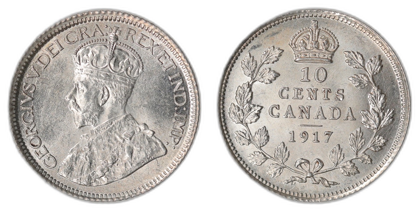 CANADA. George V. 10 Cents. 1917. UNC.