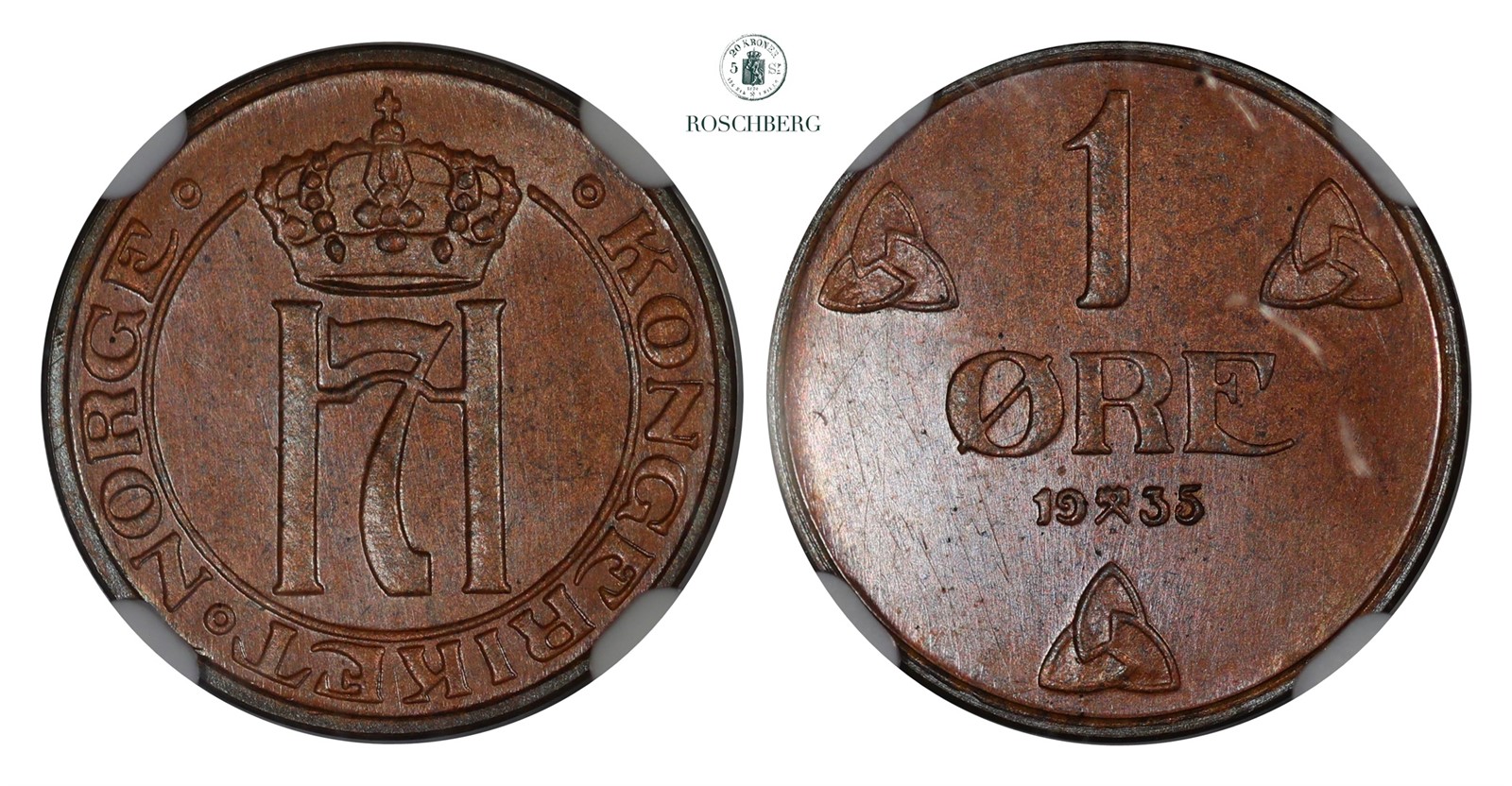 1 Øre 1935 NGC MS64BN PRAKT