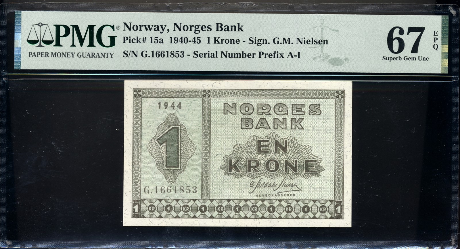 1 Krone 1944 G1661853 PMG 67 EPQ