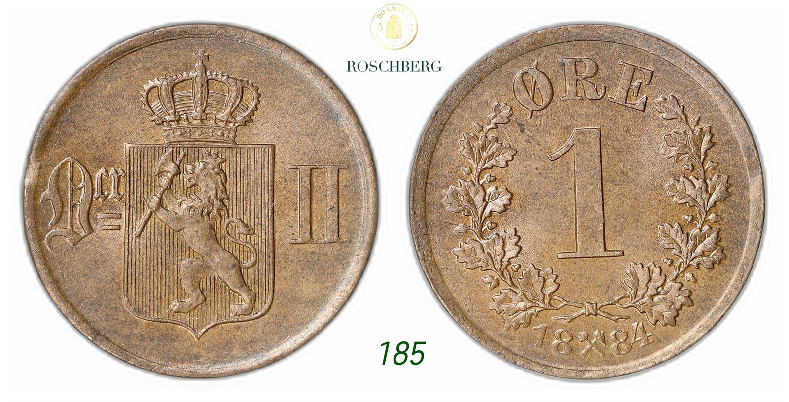 NORWAY. Oscar II. 1 Øre 1884.