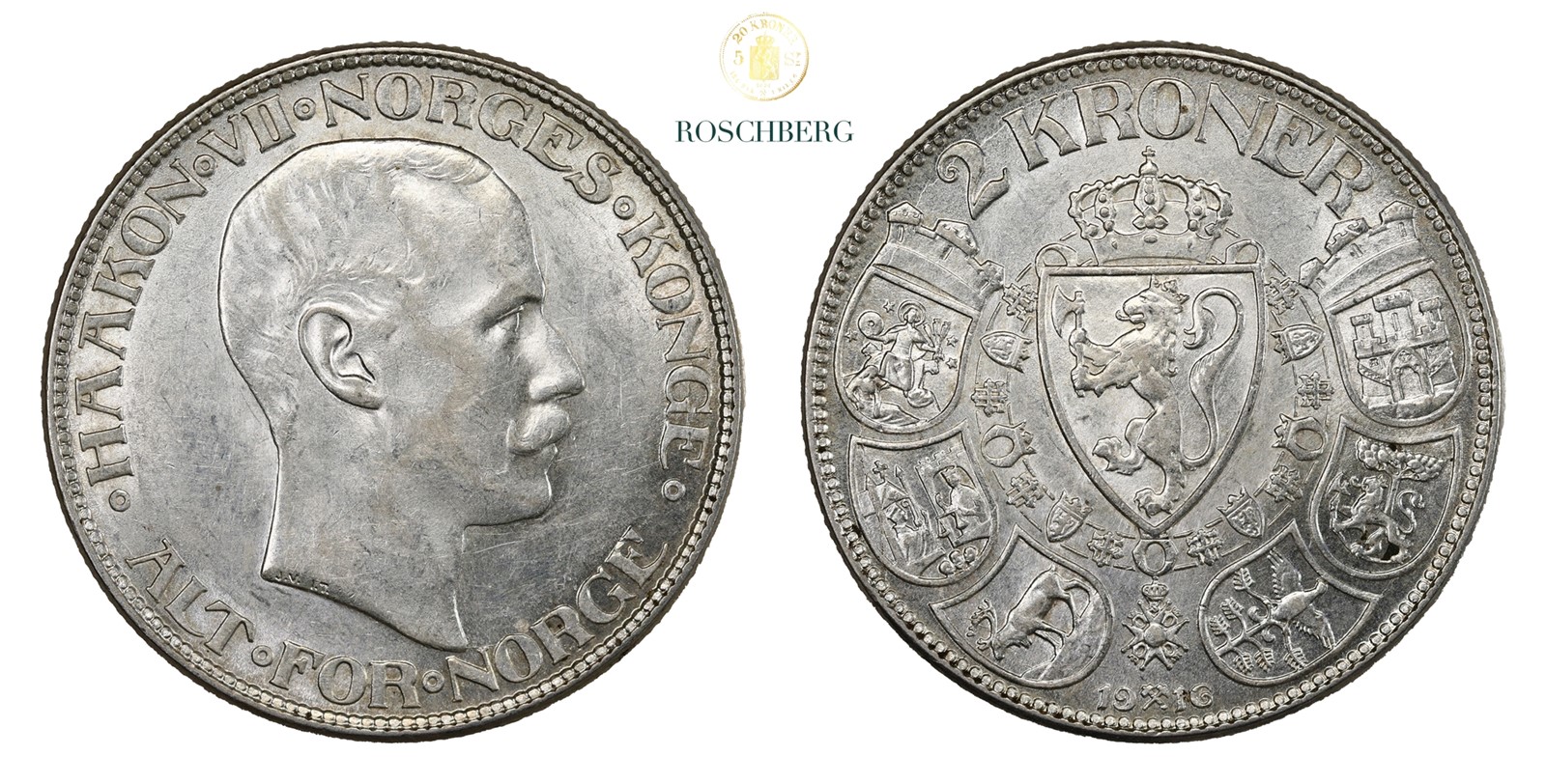 Norge 2 Kroner 1916 Kv 01