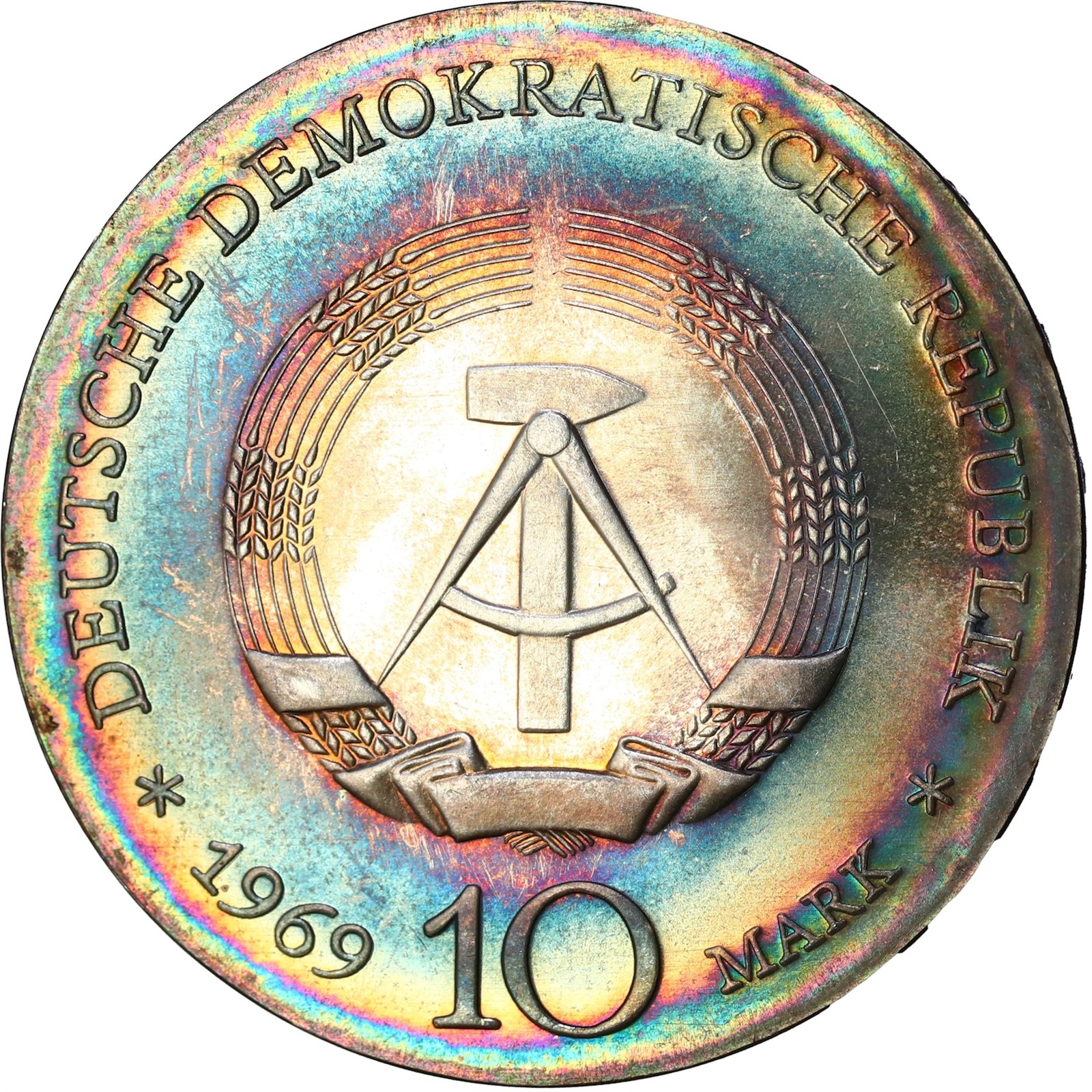 GERMANY, DDR. 10 Mark 1969 Choice UNC