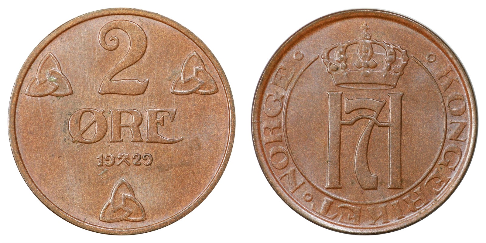 2 Øre 1929 Kv 0