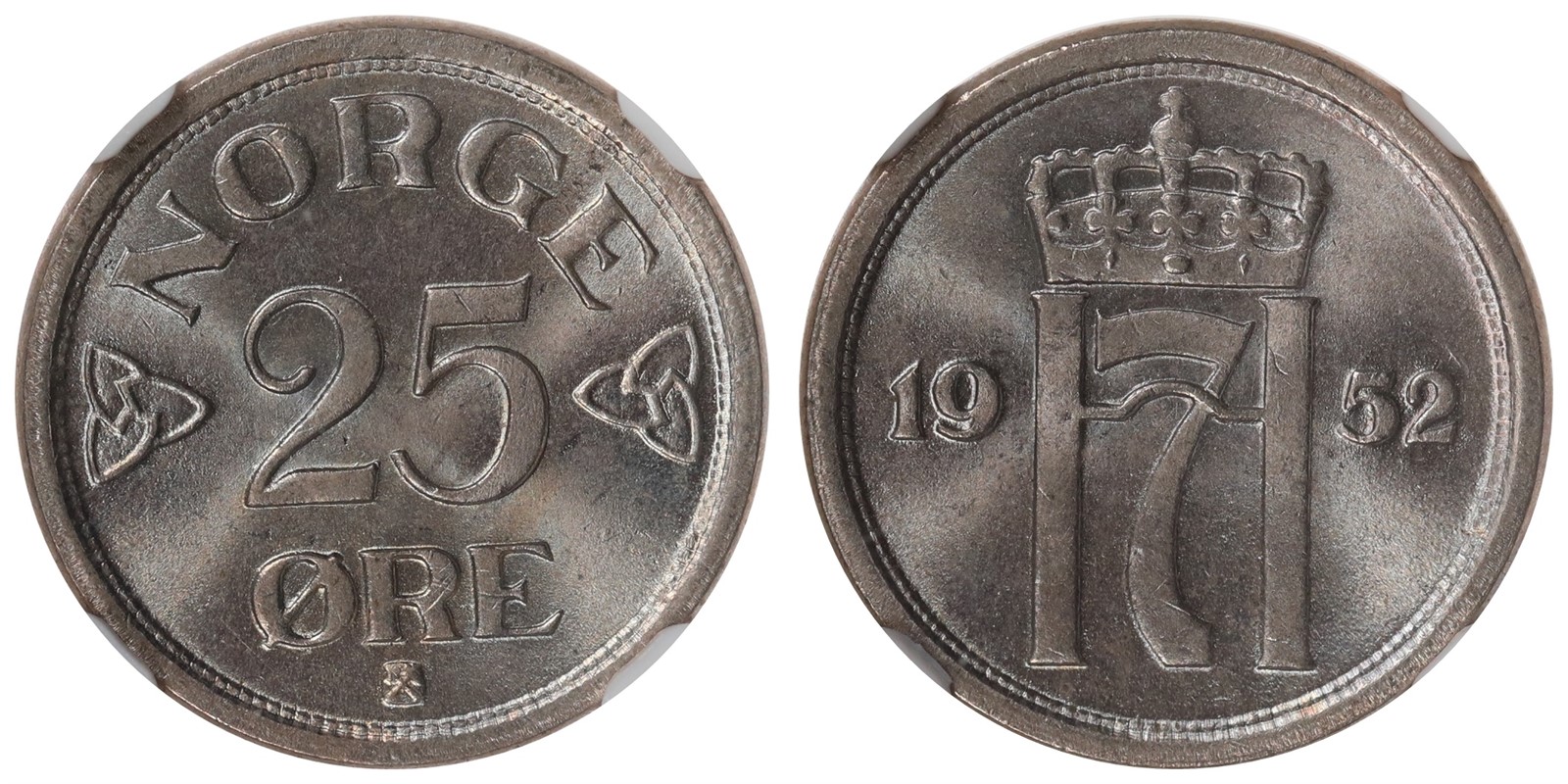 NORWAY. Haakon VII. 25 Øre. 1952. NGC MS65.