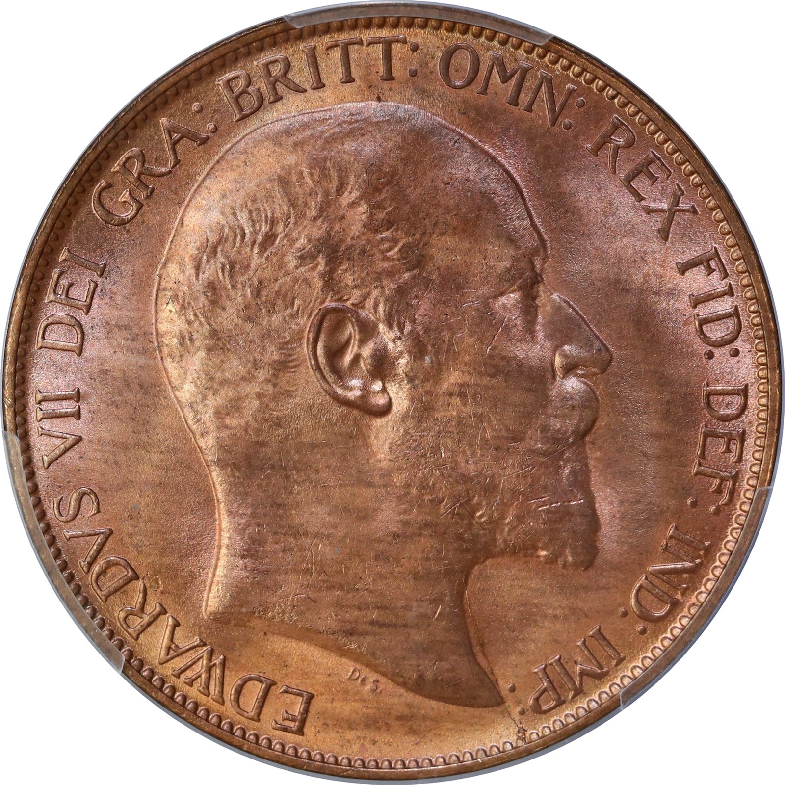 GREAT BRITAIN. Edward VII. 1 Penny 1907 PCGS MS65RB