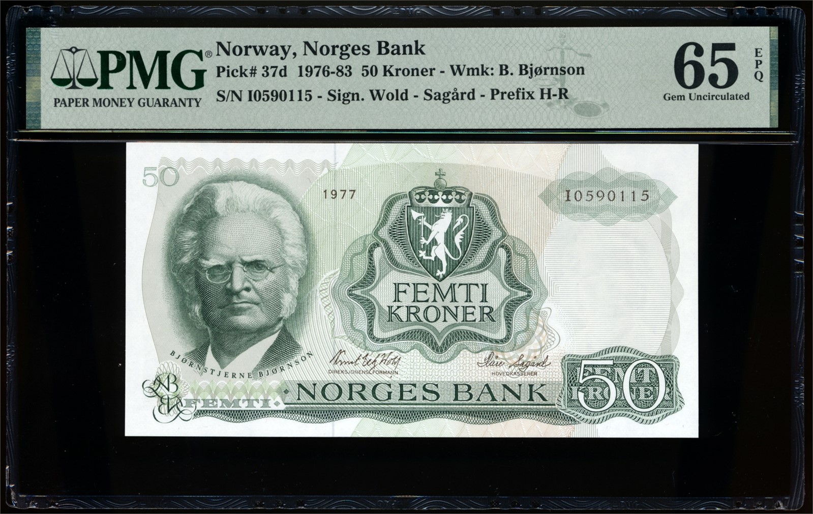 50 Kroner 1977 I0590115 PMG 65EPQ