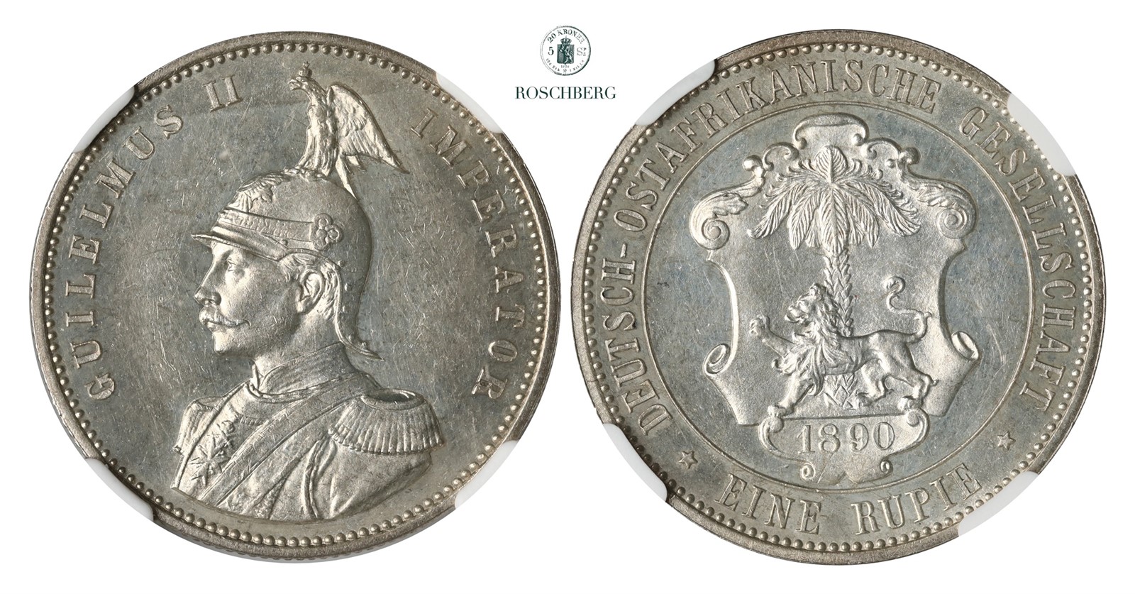 GERMAN EAST AFRICA. 1 Rupie 1891-A NGC MS61