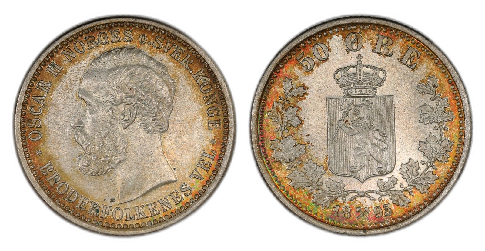 Norway. Oscar II. 50 Øre 1895. Kv 0.