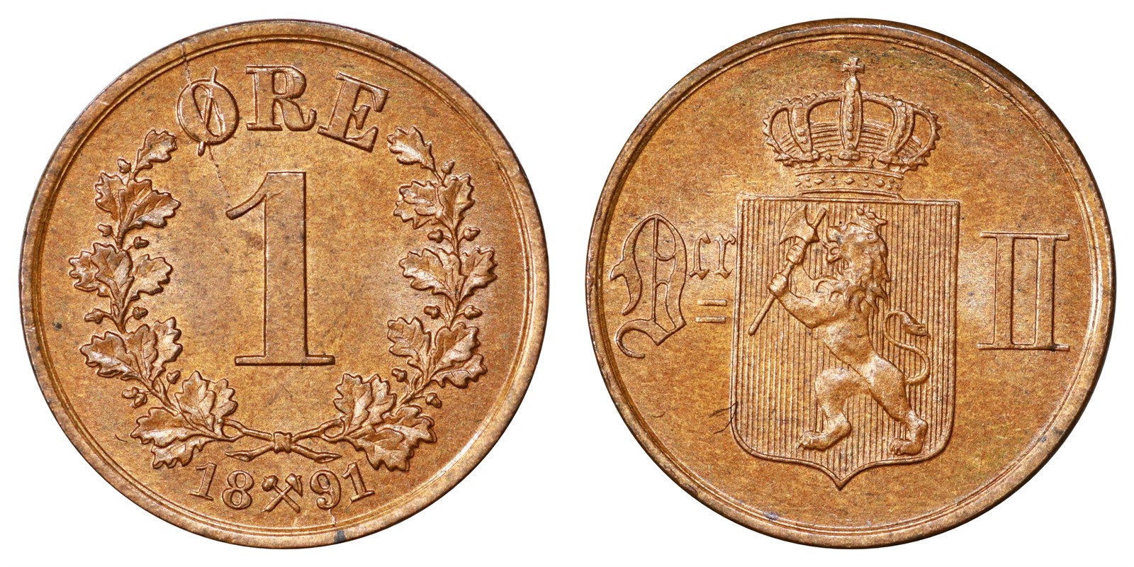 1 Øre 1891 Kv 0
