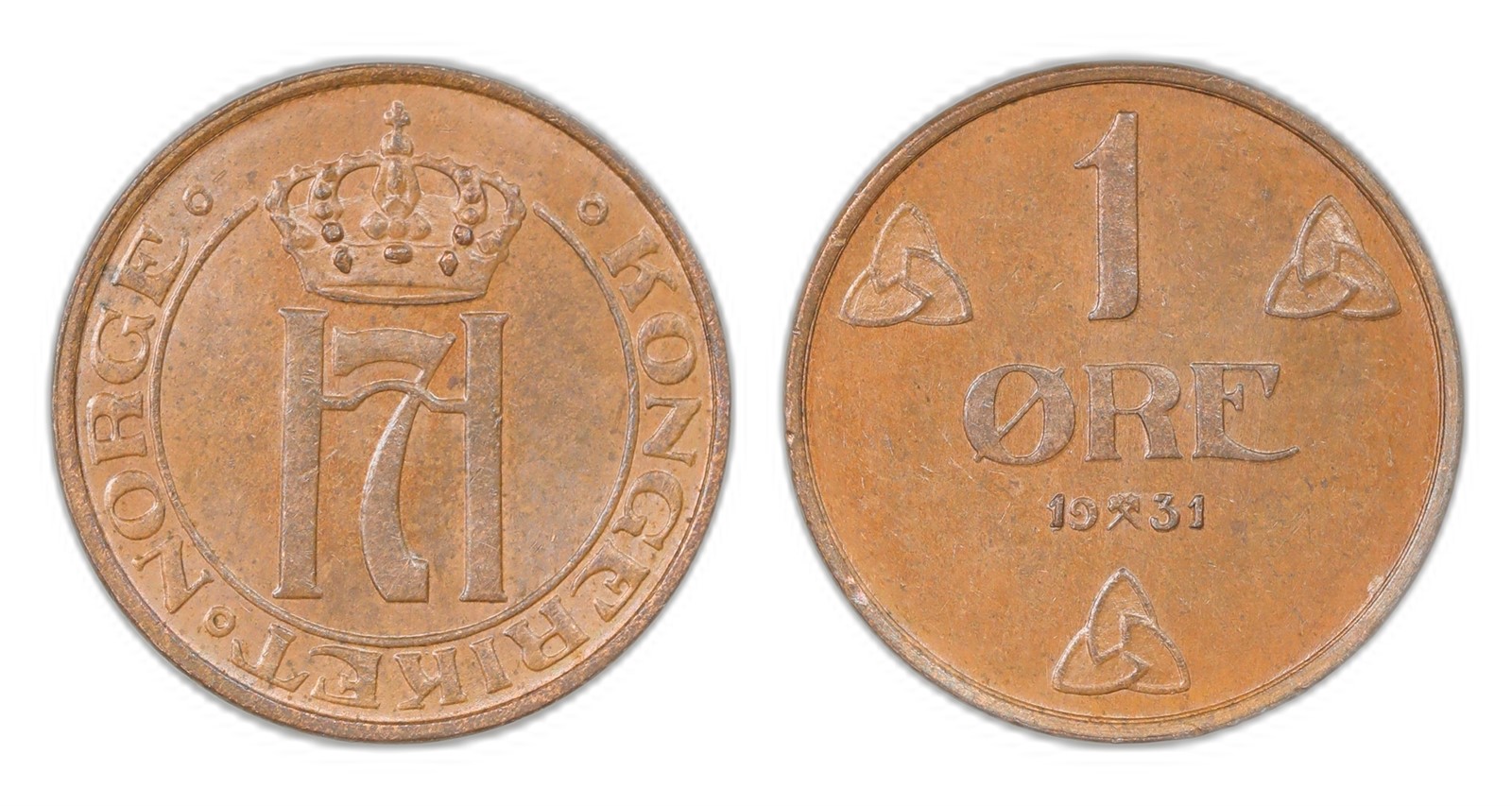 Norway. Haakon VII. 1 Øre 1931. Kv 0.
