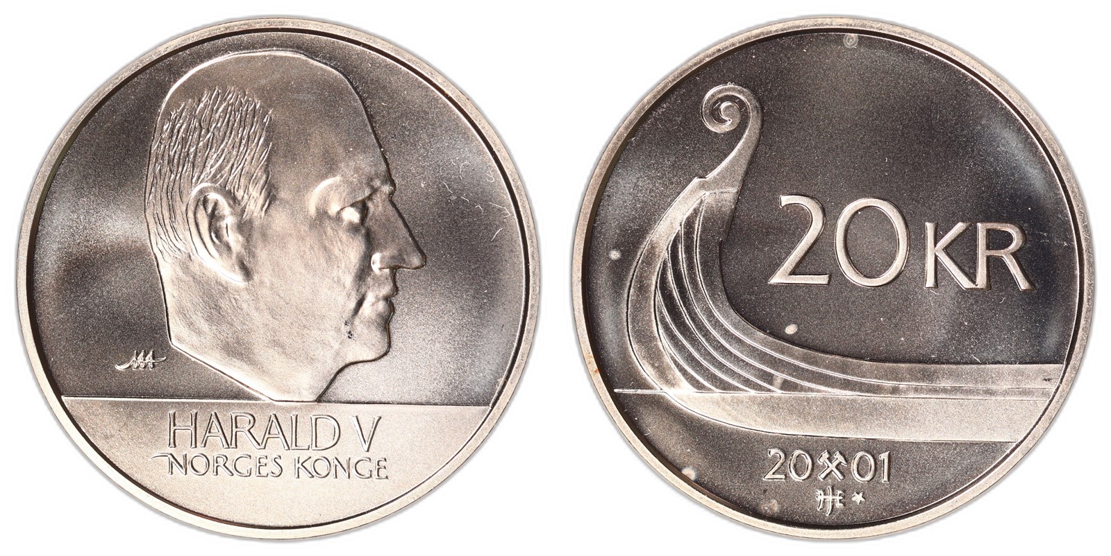 NORWAY. Harald V. 20 Kroner. 2001-Star. BU.