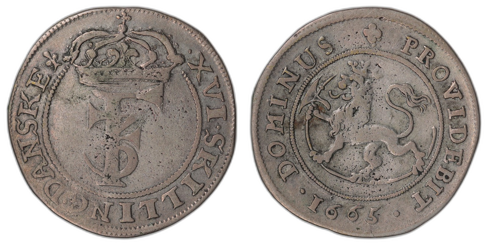 NORWAY. Fredrik III. 1 Mark 1665. Kv 1 (VF).