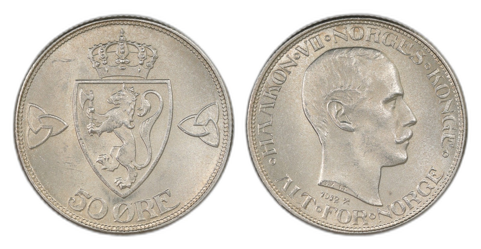 Norway. Haakon VII. 50 Øre 1912. Kv 0.