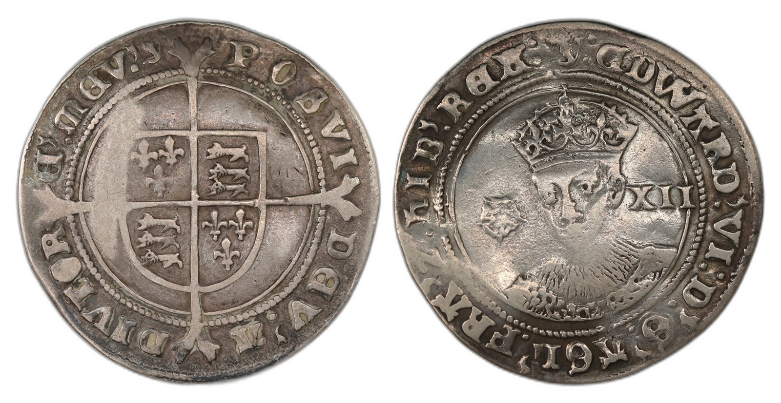 Great Britain. Edward VI. Shilling ND (1550-3)- Mm Y. Kv VF.