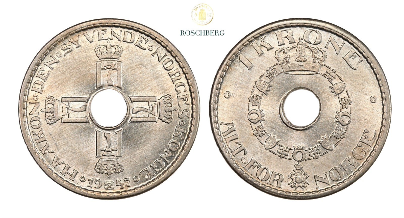 Norge 1 Krone 1947 Kv 0