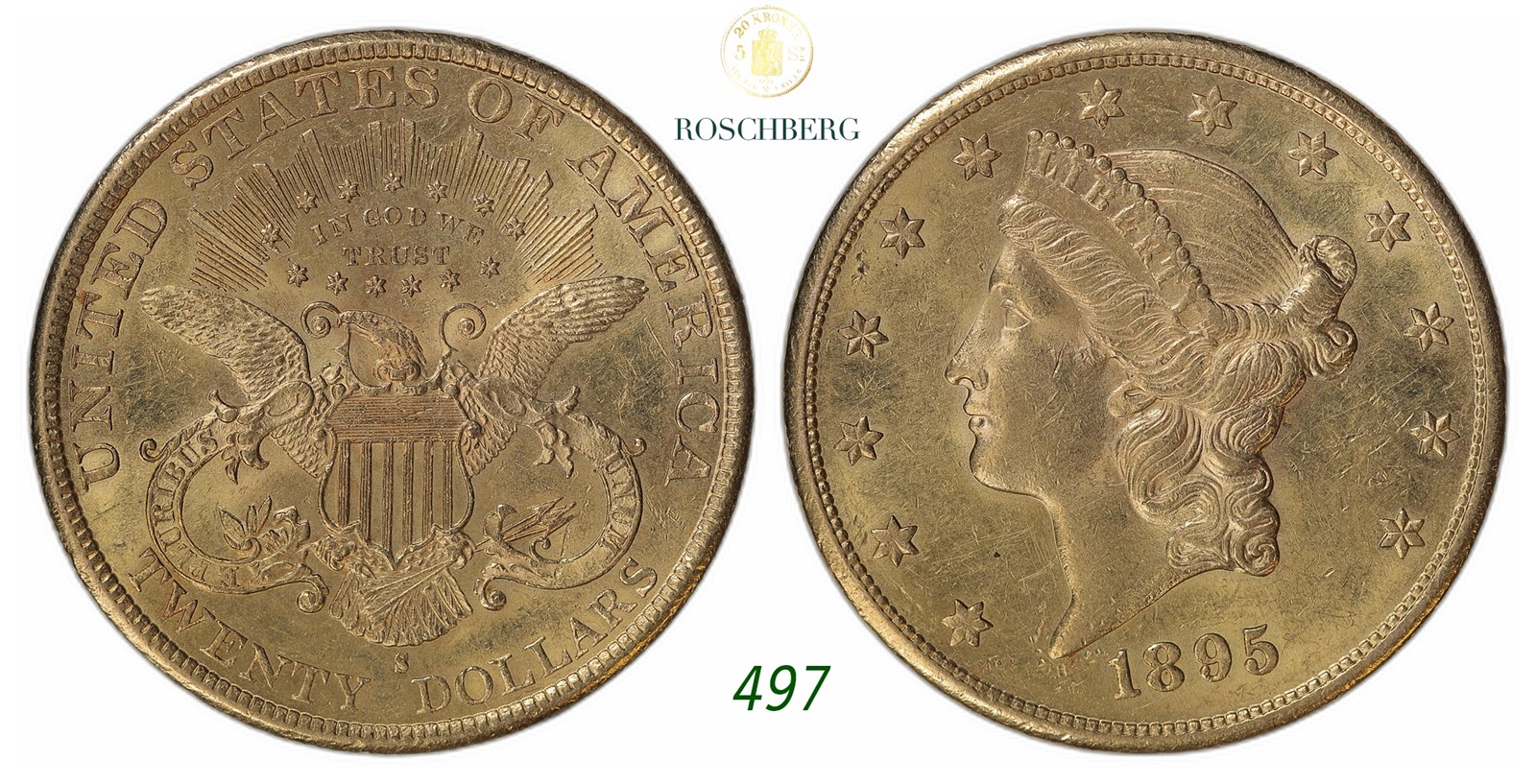 USA. San Fransisco. 20 Dollar Gold 1895-S.