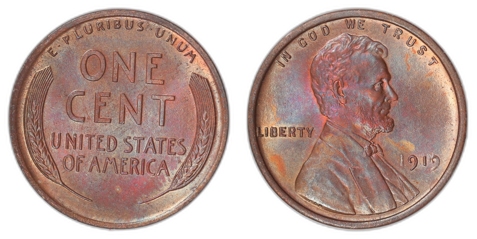 USA. 1 Cent. 1919. UNC.
