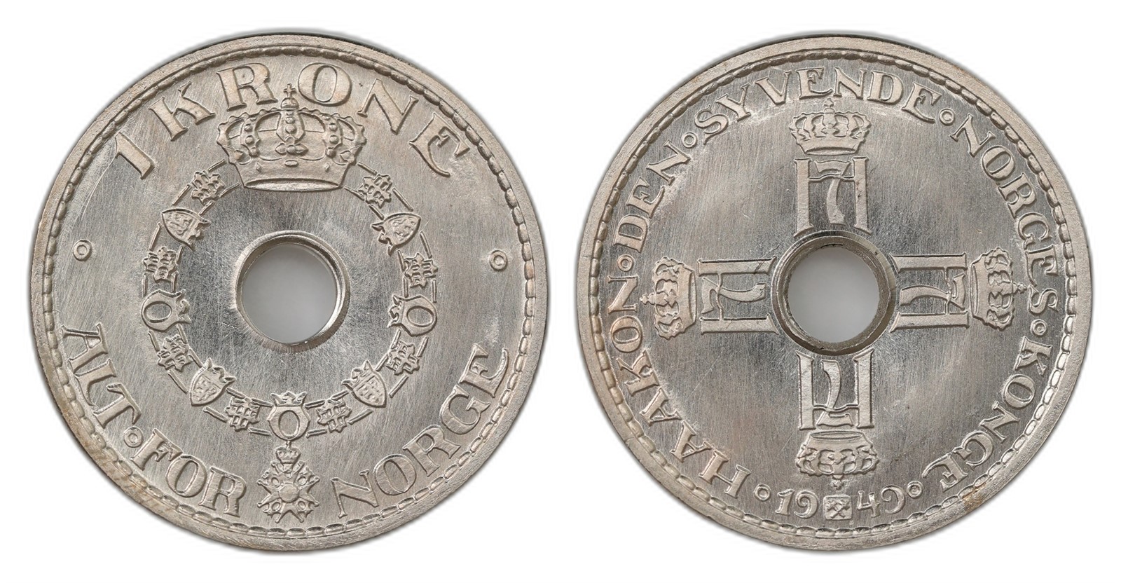 Norway. Haakon VII. 1 Krone 1949. Kv PRAKTEX.