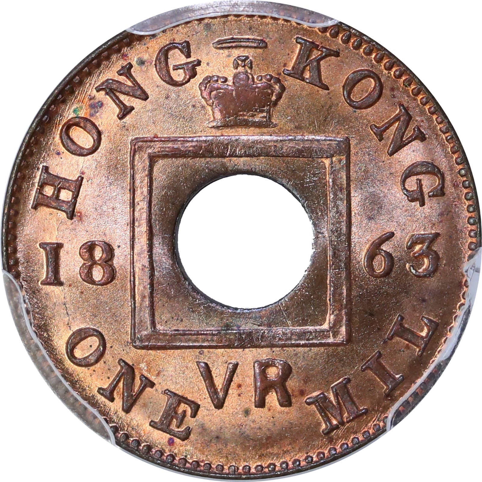 HONG-KONG. Victoria 1 Mil 1863 PCGS MS65RB