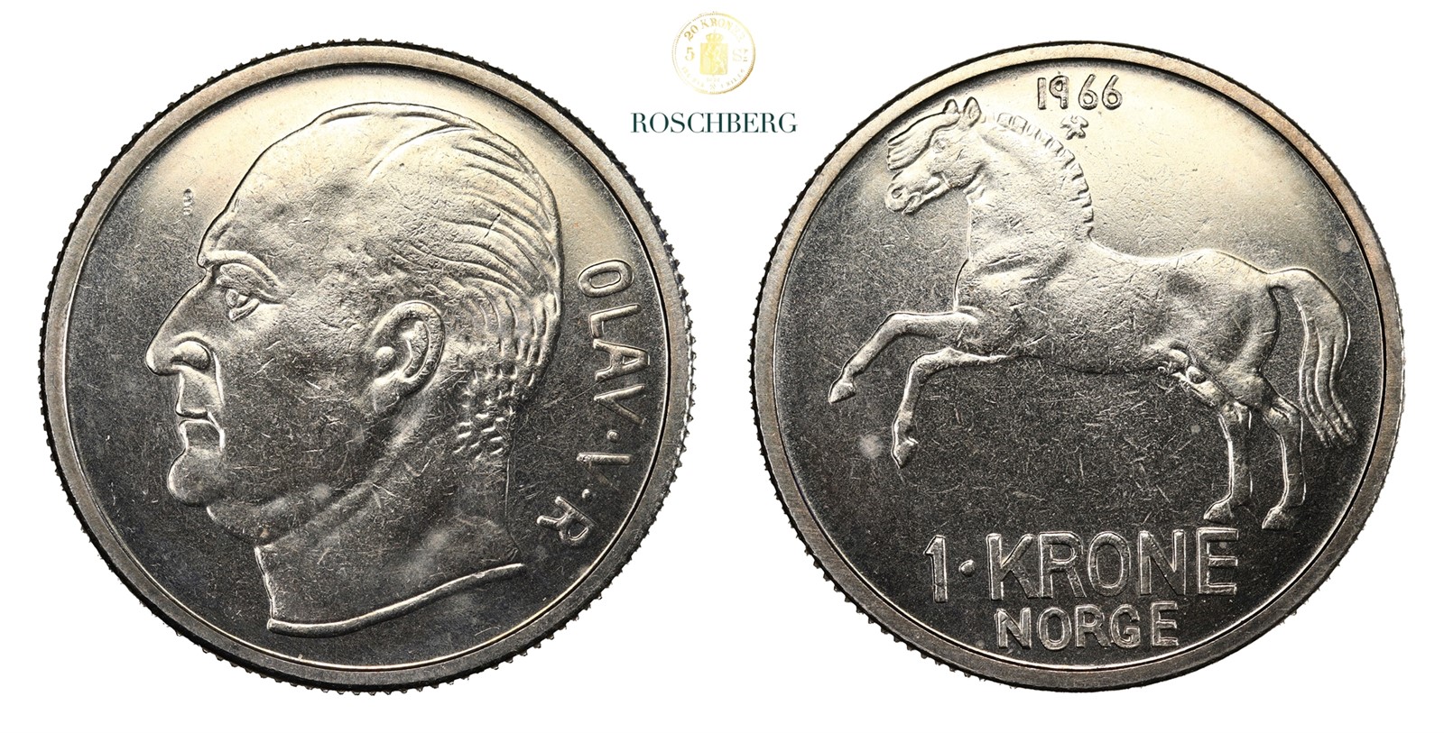 Norge 1 Krone 1966 PRAKTEX