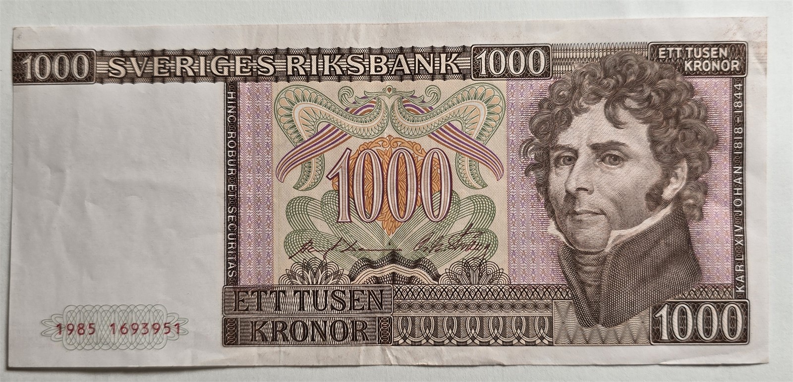 SWEDEN. 1000 Kroner 1985. VF.