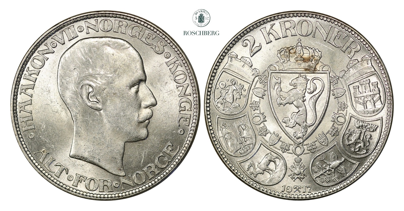 2 Kroner 1917 Kv 0/01 (UNC)