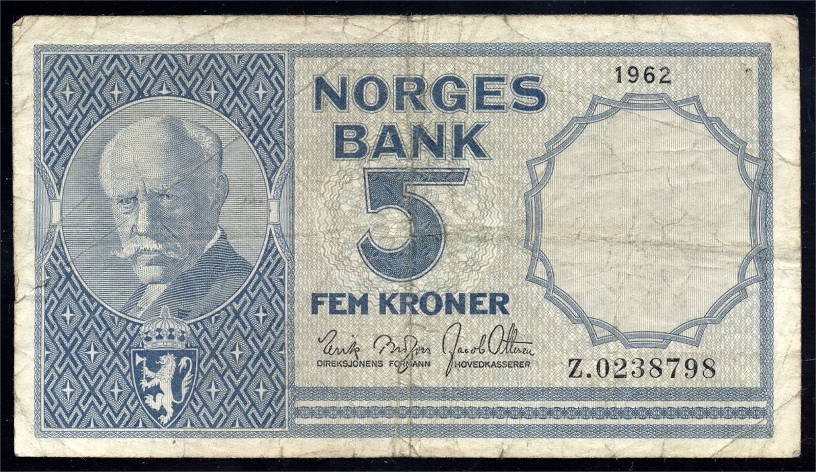 5 Kroner 1962 Z0238798 Kv 1-/2 (F)