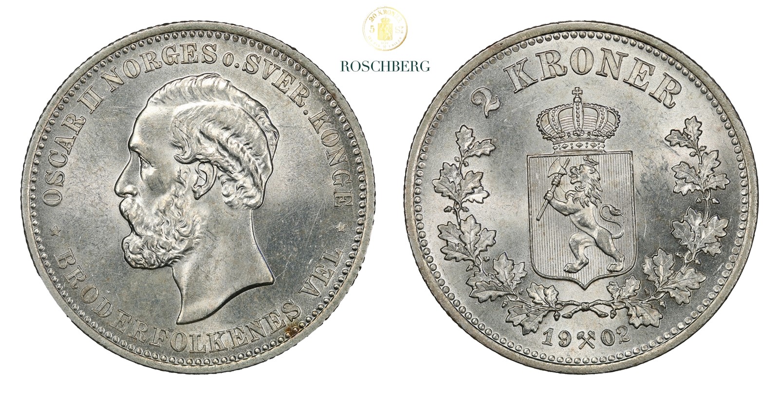 Norge 2 Kroner 1902 Kv 0