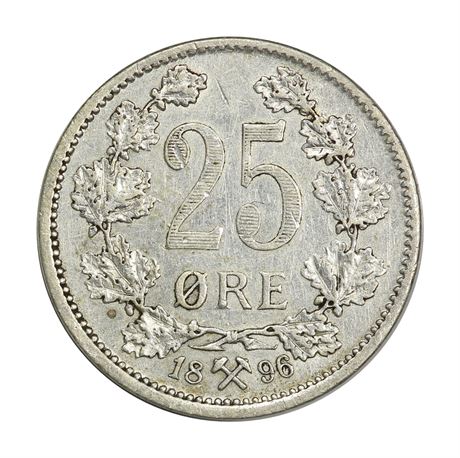 25 Øre 1896 Kv 1+