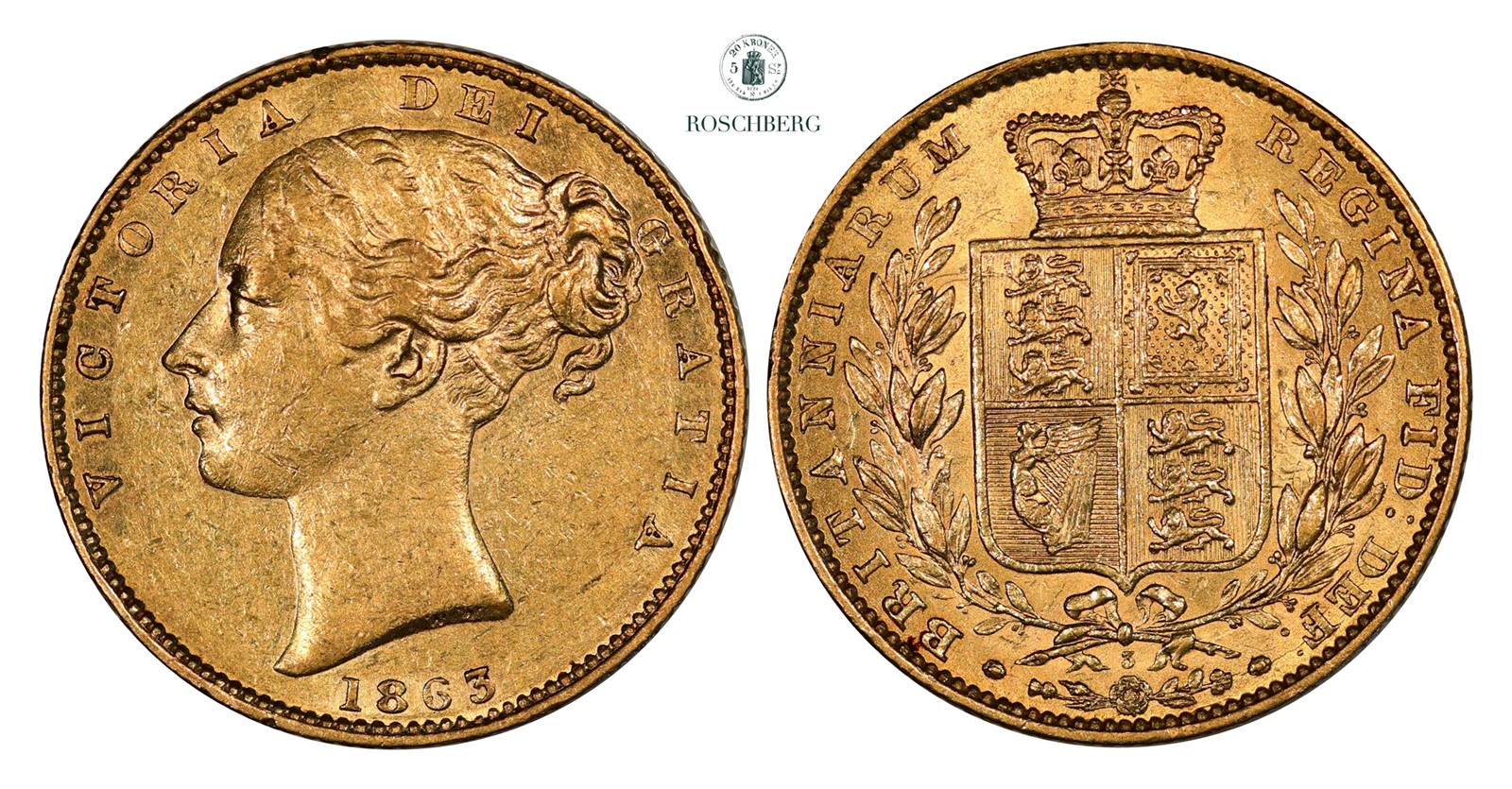 GREAT BRITAIN. 1 Sovereign 1863 AU