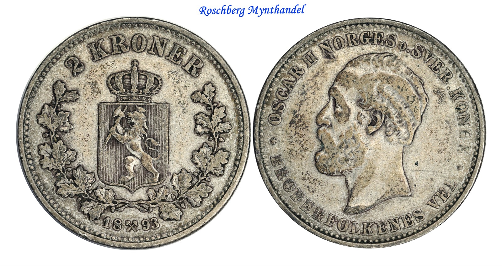 2 Kroner 1893 Kv 1 (VF)