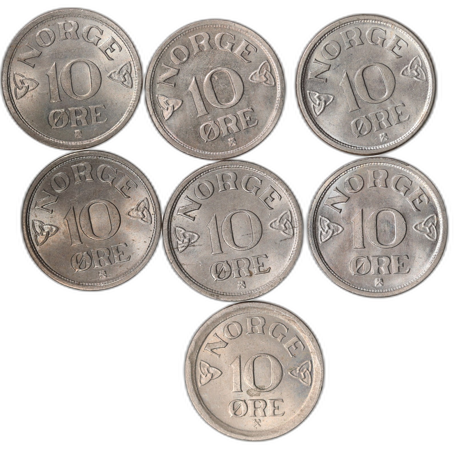 NORWAY. Haakon VII. 10 Øre. 1951-57. Kv 0 (UNC).