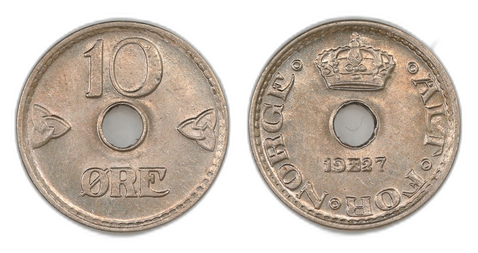 Norway. Haakon VII. 10 Øre 1927. Kv 0.