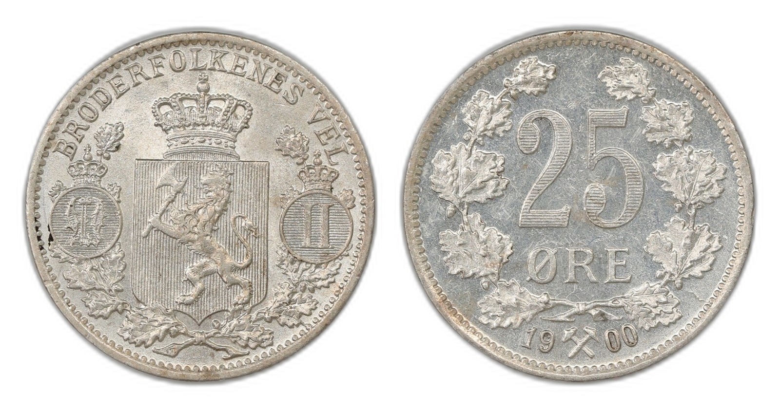Norway. Oscar II. 25 Øre 1900. Kv 0.