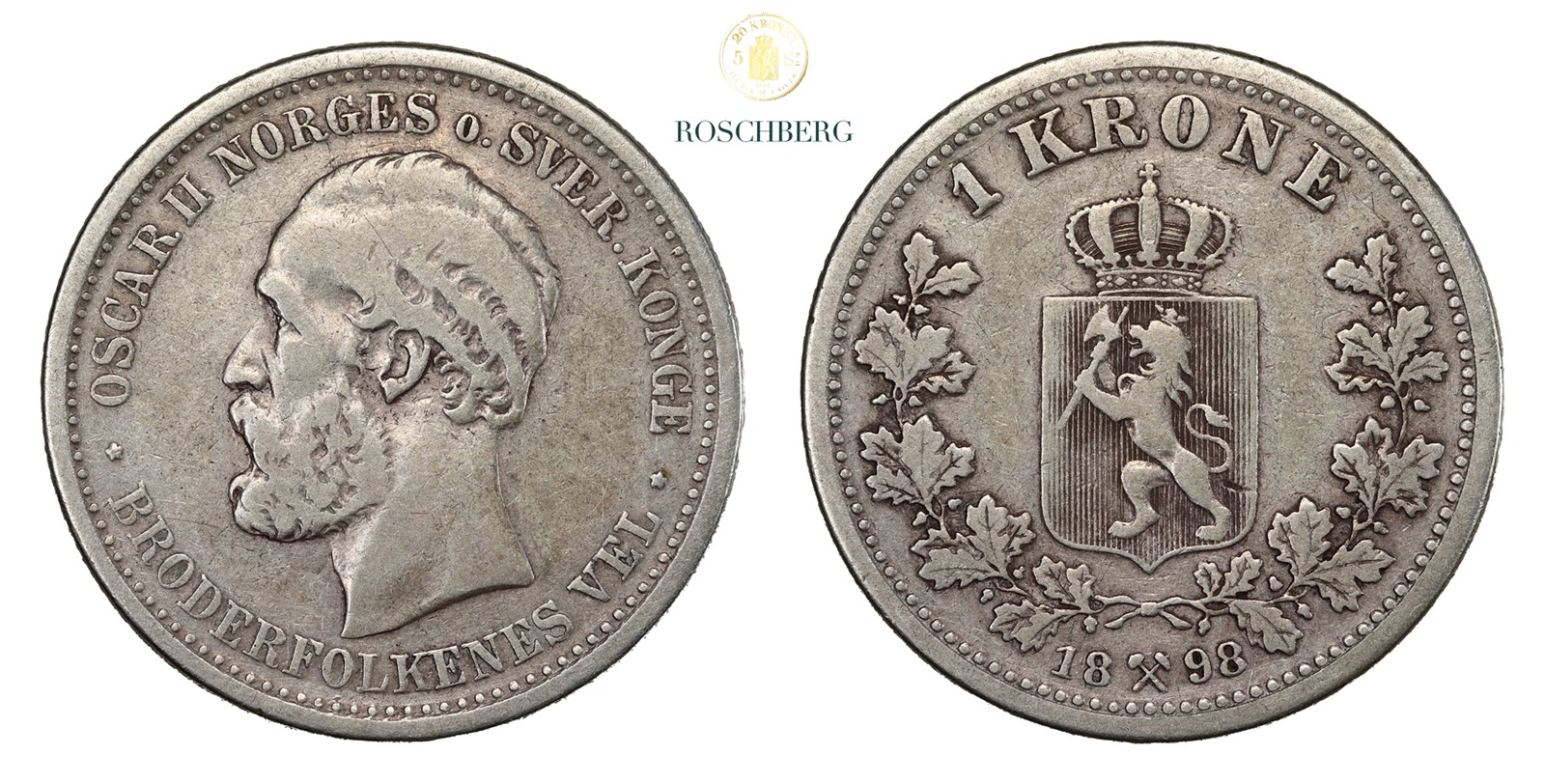 Norge 1 Krone 1898 Kv 1