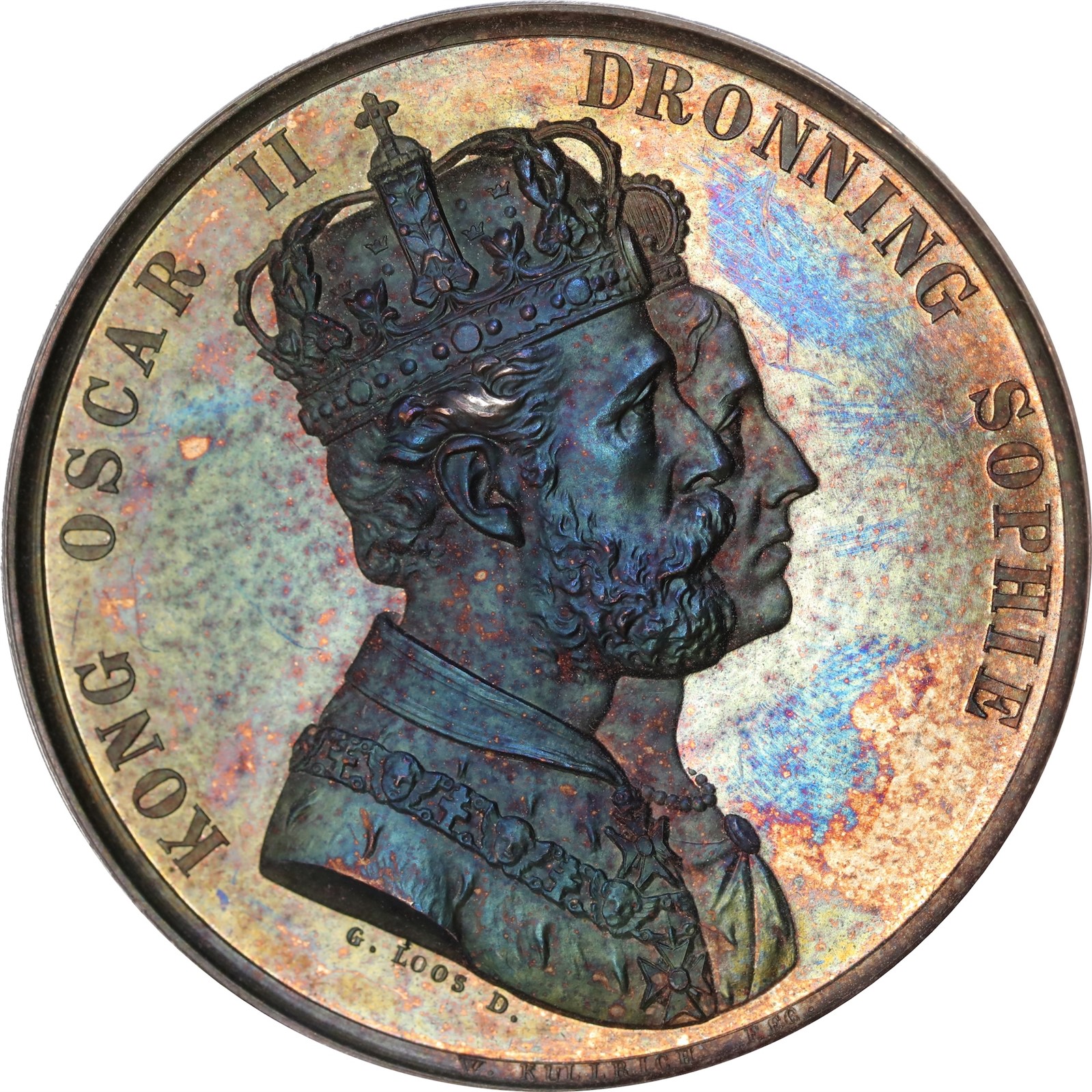 NORWAY. Oscar II. Coronation Medal 1873. Kv 0 (Choice UNC)