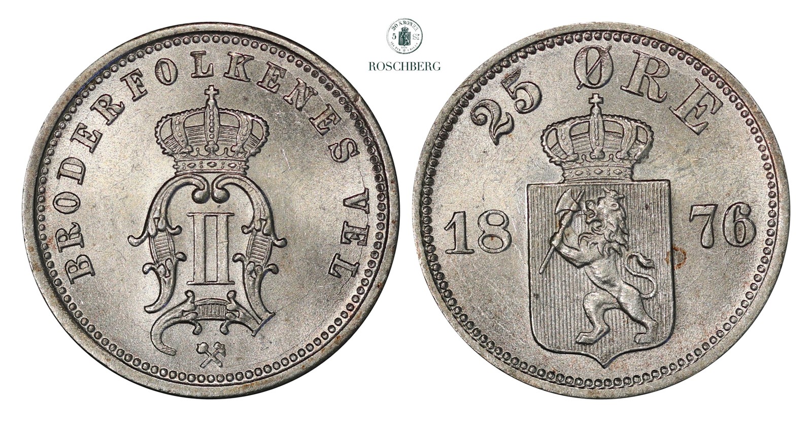 25 Øre 1876 Kv 0 (UNC)