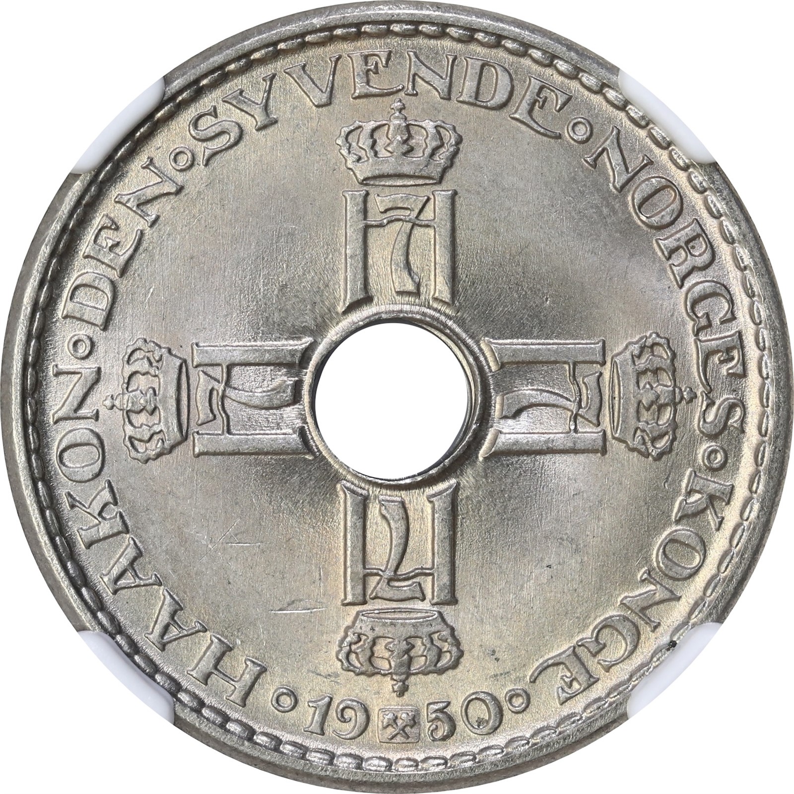 NORWAY. Haakon VII. 1 Krone 1950 NGC MS66