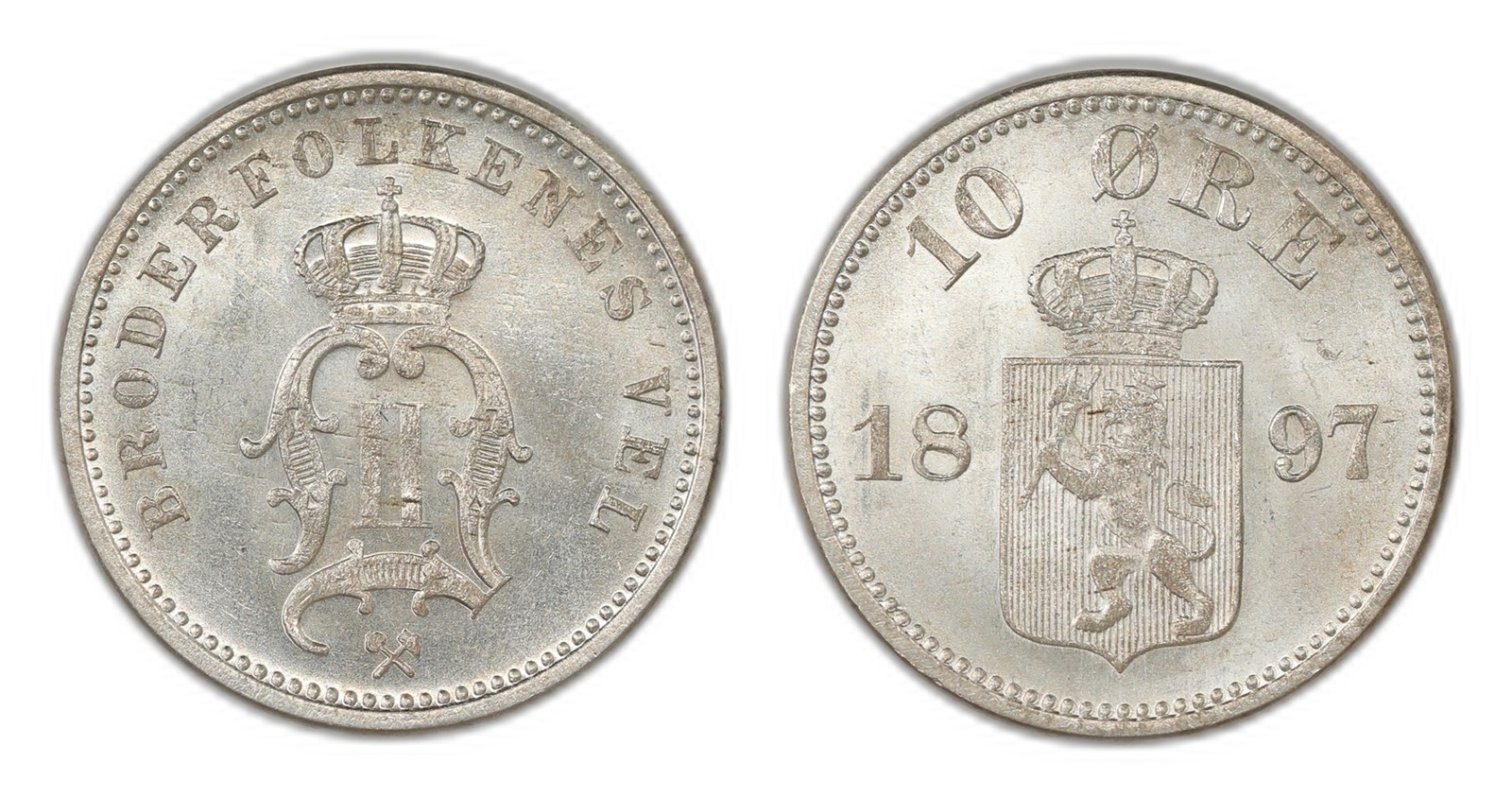 Norway. Oscar II. 10 Øre 1897. Kv 0.