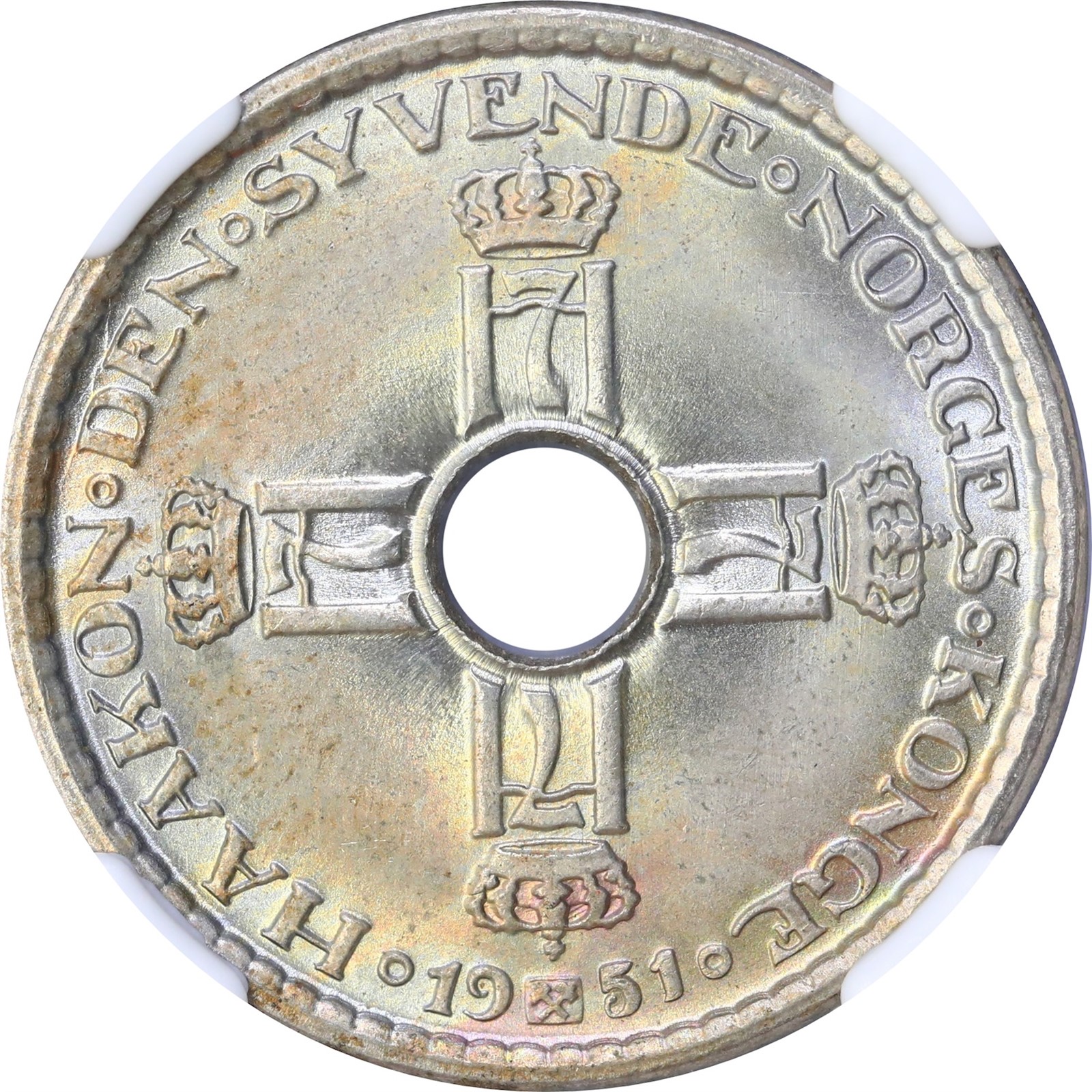 NORWAY. Haakon VII. 1 Krone 1951 NGC MS65