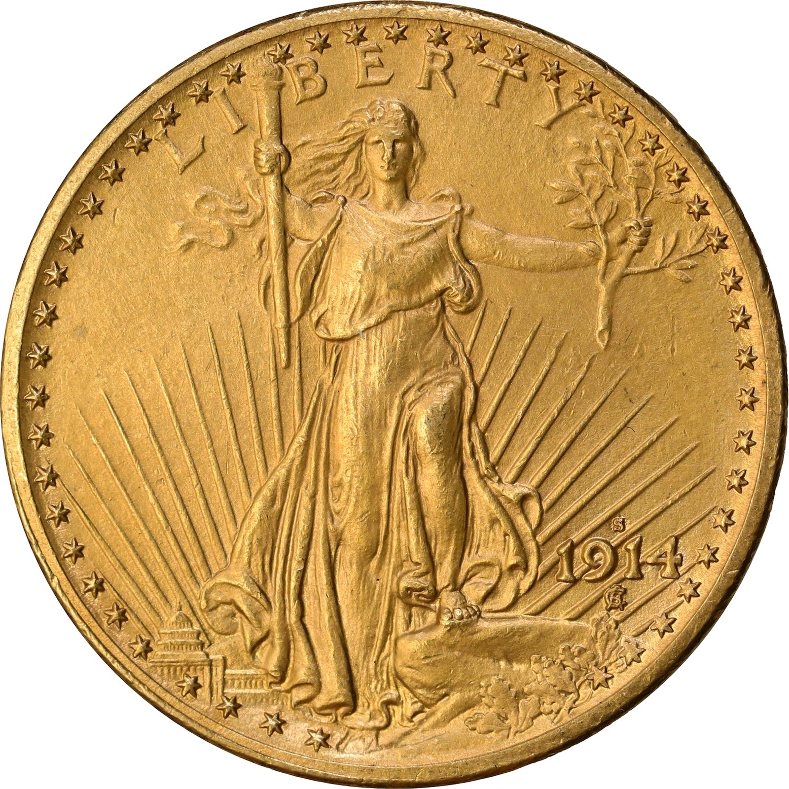 USA. St. Gaudens $20 1914-S UNC