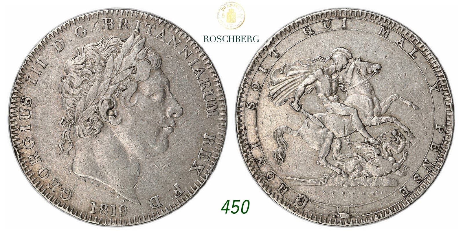 GREAT BRITAIN. George III. Crown 1819-LIX.