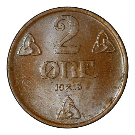 2 Øre 1913 Kv 0