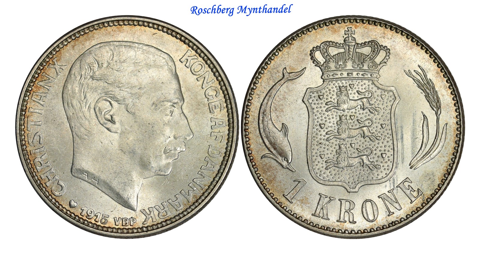 DENMARK. 1 Krone 1915 UNC