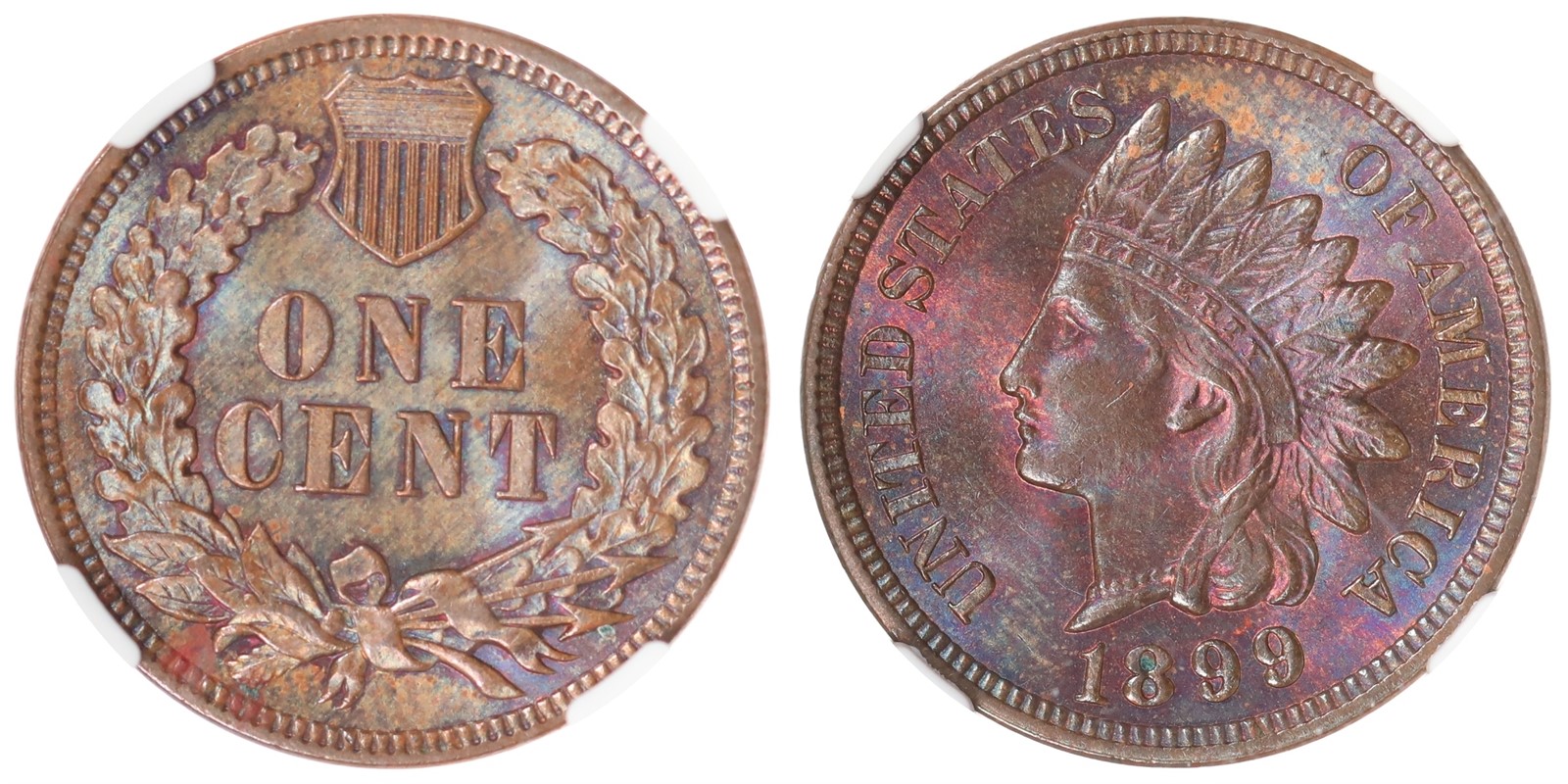 USA. 1 Cent. 1899. NGC MS63BN.