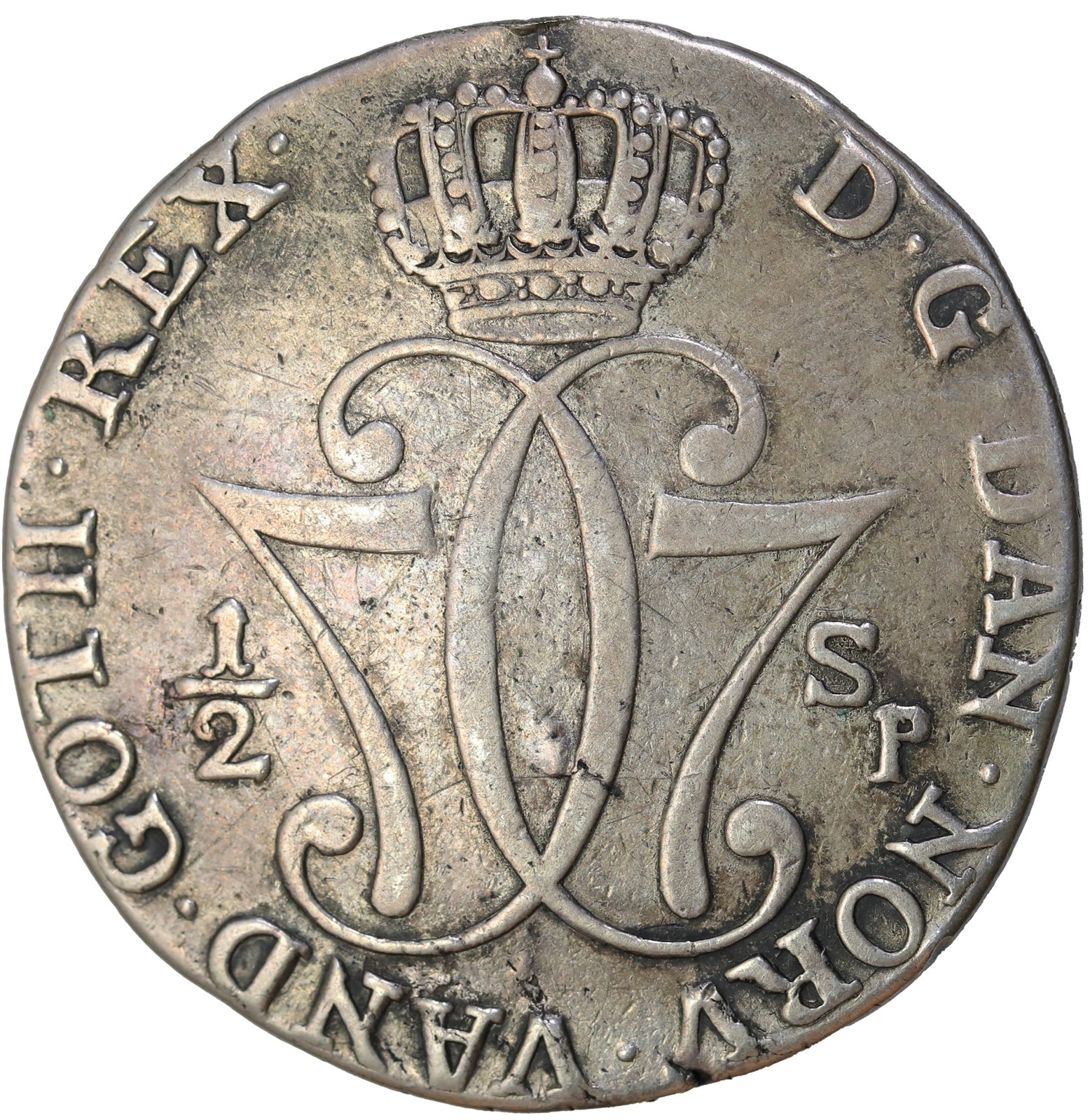 NORWAY. Christian VII. 1/2 Speciedaler 1776 Kv 1 (F)